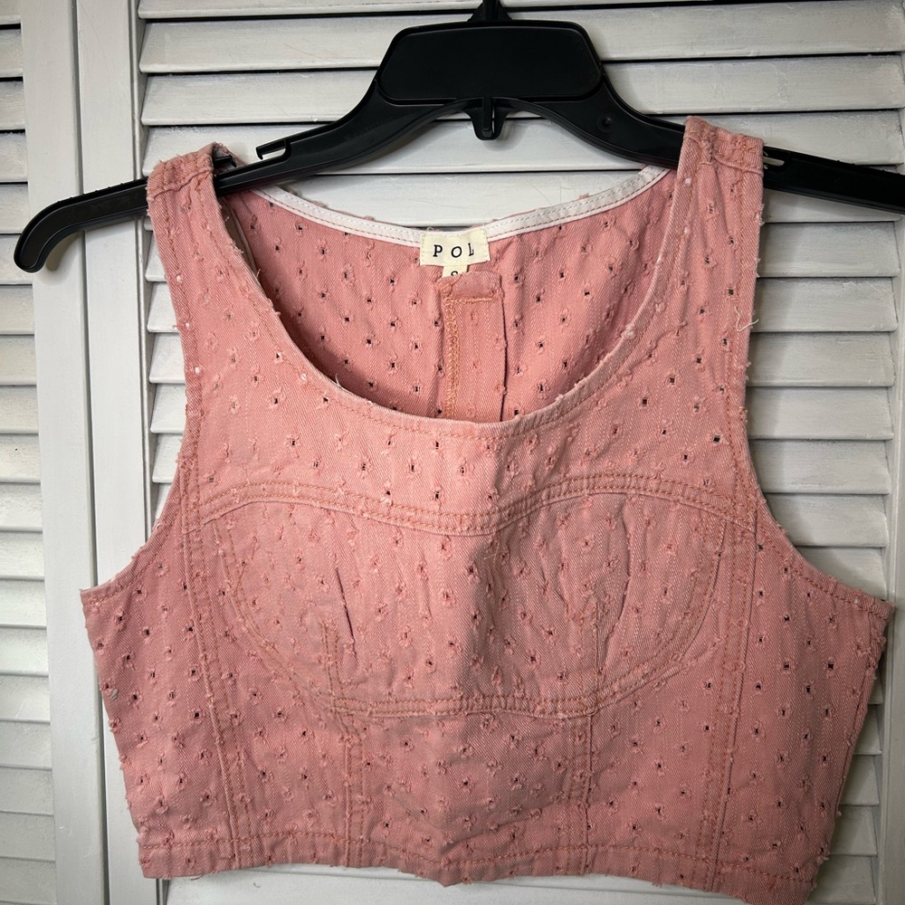 POL Pink Textured Women's Crop‎ Top Size Small